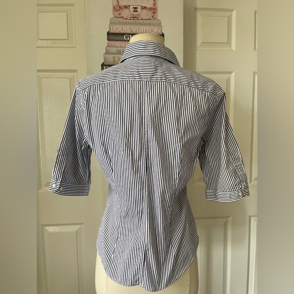 RALPH LAUREN Sport Striped Shirt - Black and White Size 8 - Picture 6 of 6